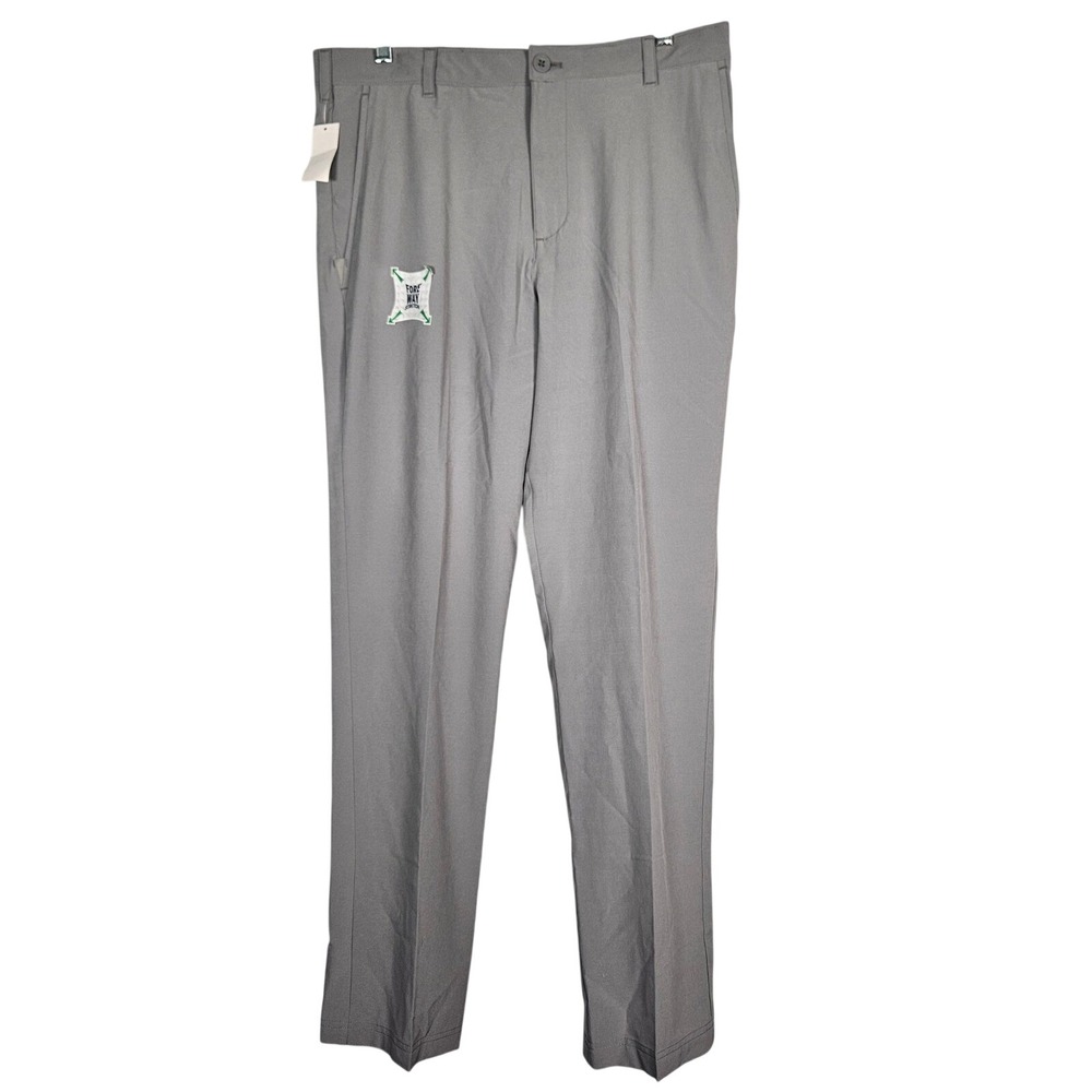 NWT IZOD Golf Pants Mens 34x32 Grey Swingflex Straight Fit Stretch Performance